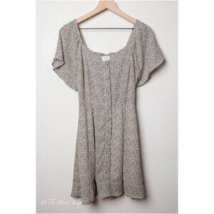 Women's Dress Size S Mini Cream Black Dot Print Romantic Sienna Sky